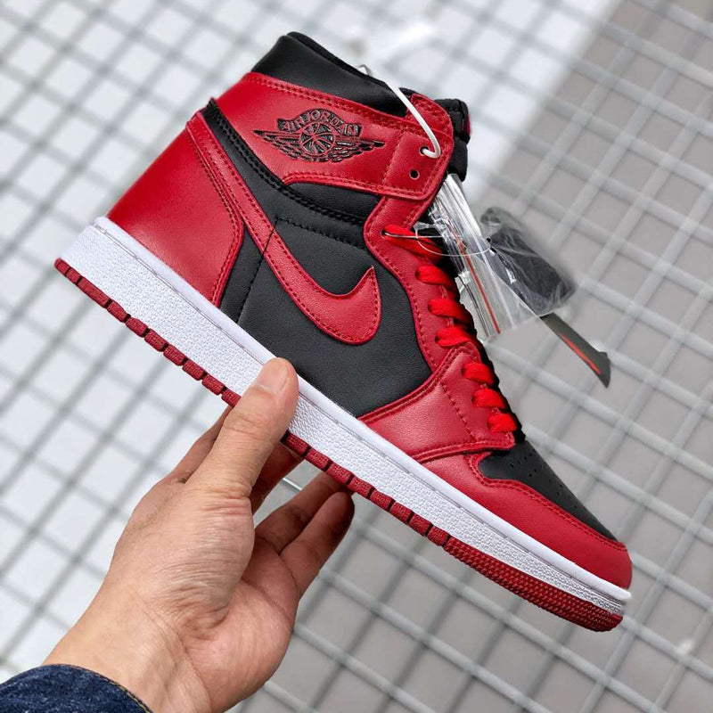High Top Sneakers, Red Black Colorway, Lace Up Design, Casual Gift for Sneaker Fans