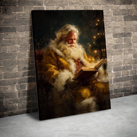 Classical Santa Painting Canvas Print, Vintage Santa Claus Canvas Wall Art, Christmas Holiday Canvas Decor, Retro Santa Xmas Portrait Present