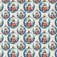 Baroque Christmas Gift Wrap, Santa Ornaments Wrapping Paper, Vintage Santa Holiday Present Paper, Glass Ornament Wrapping Paper, Xmas Gift Wrap