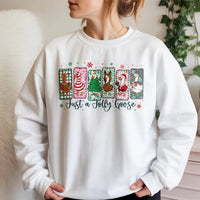 Humorous Holiday Goose Sweater, Jolly Goose Christmas Sweatshirt, Adorable Winter Goose Crewneck, Festive Animal Lover Pullover, Comfy Xmas Present