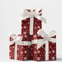 Holiday Plaid Wrapping Paper, Red Plaid Snowfall Christmas Wrapping Paper, Rustic Winter Snow Gift Wrapping Paper, Tartan Present Decor