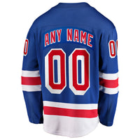 New York Rangers Blue Home Breakaway Custom Jersey