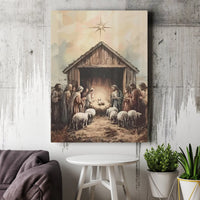 Watercolor Birth of Christ Poster, Holy Family Nativity Wall Art, Religious Christmas Print, Christian Holiday Decor Digital Download Present