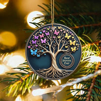 Tree of Life Butterfly Ornament, Best Sponsor Ever Ornament, Ceramic Christmas Ornament, Holiday Tree Keepsake, Sponsor Appreciation Present