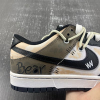 Low Top Sneakers, White Black Brown Colorway, Lace Up Design, Casual Gift for Sneaker Fans