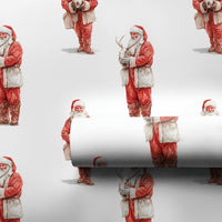 Vintage Christmas Gift Wrap, Rustic Reindeer Skull Santa Wrapping Paper, Folk Art Holiday Paper, Western Gothic Present Wrapping Paper, Present