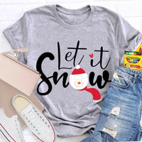 Festive Winter Holiday T-Shirt, Let It Snow Christmas Shirt, Adorable Snowflake Graphic Tee, Merry Xmas Apparel, Seasonal Present Shirt