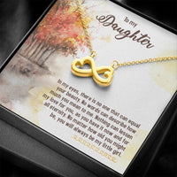 14k White Gold Finish Pendant, Daughter Infinity Heart Necklace, Sentimental Daughter Heart Necklace, Birthday Christmas Present Necklace