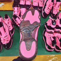 High Top Sneakers, Black Red Pink Colorway, Lace Up Design, Casual Gift for Sneaker Fans