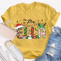 Personalized Snowman Holiday Shirt, Custom Snowman Christmas T-Shirt, Santa Hat Snowman Tee, Adorable Xmas Graphic T-Shirt, Winter Holiday Present