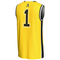 #1 Appalachian State Mountaineers Lightweight Basketball Jersey - Gold