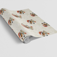 Christmas Puppy Gift Wrap Paper, Watercolor Jack Russell Wrapping Paper, Adorable Dog Holiday Wrapping Paper, Dog Lover Xmas Wrap, Present Wrap