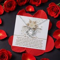 Cubic Zirconia Knot Pendant, To My Daughter Love Knot Necklace, White Gold Jewelry Present, Sentimental Birthday Christmas Present for Daughter