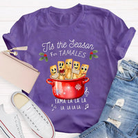 Humorous Spanish Teacher Holiday Graphic Tee, Tis the Season for Tamales Spanish Teacher Shirt, Festive Tamale T-Shirt, Christmas Teacher Present