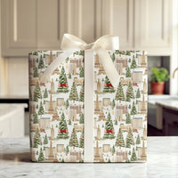 Watercolor Vegas Strip Gift Wrap, Las Vegas Christmas Wrapping Paper, Eiffel Tower Holiday Wrapping Paper, Travel Theme Xmas Gift Wrap