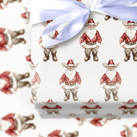 Western Santa Gift Wrap, Cowboy Santa Wrapping Paper, Rodeo Christmas Wrapping Paper, Country Holiday Gift Wrap
