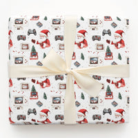 Santa Video Game Gift Wrap, Retro Console Gamer Wrapping Paper, Nostalgic Christmas Wrapping Paper, Vintage Tech Paper Roll