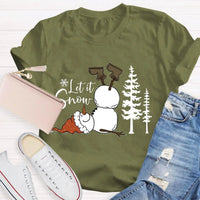 Let It Snow Teacher Shirt, Humorous Snowman Christmas T-Shirt, Adorable Winter Holiday Tee, Festive Classroom Graphic T-Shirt, Teacher Xmas Present