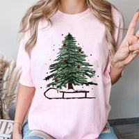 Christmas Tree Graphic Shirt, Snowy Pine Christmas Tree T-Shirt, Vintage Christmas Holiday Tee, Winter Pine Forest Shirt, Xmas Lover Present
