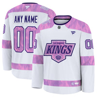 Los Angeles Kings White 2024 Hockey Fights Cancer Custom Practice Jersey