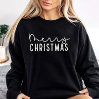 Minimalist Holiday Typography Crewneck, Merry Christmas Sweatshirt, Retro Christmas Sweater, Comfy Xmas Pullover, Christmas Sweatshirt Present
