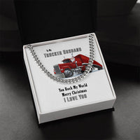 Mens Truck Driver Cuban Chain, Trucker Husband Cuban Link Chain Necklace, Stainless Steel Cuban Link Necklace, Christmas Present for Him