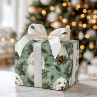 Shaggy Dog Holiday Gift Wrap, Goldendoodle Christmas Wrapping Paper, Watercolor Dog Christmas Wrapping Paper, Festive Winter Wrapping Paper