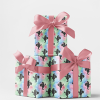 Watercolor Santa Gift Wrap, Santa Silhouette Wrapping Paper, Christmas Holiday Wrapping Paper, Festive Xmas Wrapping Paper
