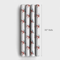 Watercolor Santa Gift Wrap, Snowboarding Santa Wrapping Paper, Winter Sports Wrapping Paper, Holiday Gift Wrap, Christmas Present Paper