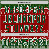 Personalized Holiday Knit Print Pullover Sweatshirt, Custom Ugly Christmas Sweater Hoodie, Festive Xmas Hoodie, Custom Name Number Hoodie