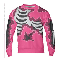 Rib Cage Barbed Wire Heart Sweater, No Hard Feligns Skeleton Ugly Sweater, Goth Ugly Christmas Sweater, Hacci Fleece Holiday Crewneck