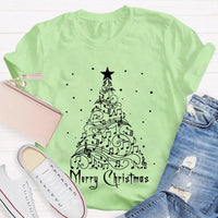 Sheet Music Holiday Tree T-Shirt, Music Teacher Christmas Shirt, Musical Notes Graphic Tee, Choir Director Christmas Present Shirt