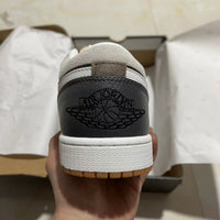 Low Top Sneakers, White Gray Colorway, Lace Up Design, Casual Gift for Sneaker Fans