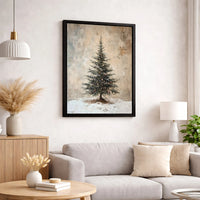 Snowy Winter Landscape Canvas Print, Christmas Tree Canvas Wall Art, Holiday Scene Canvas Decor, Festive Seasonal Wall Art, Xmas Present