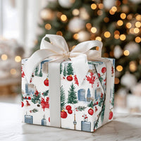 CN Tower Canadian Holiday Gift Wrap Roll, Toronto Skyline Wrapping Paper, Canada Winter City Wrapping Paper, Toronto Christmas Gift Wrap