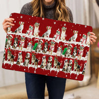 Snowflake Tree Holiday Welcome Mat, Australian Shepherd Christmas Doormat, Aussie Dog Front Door Mat, Xmas Entry Rug, Pet Lover Present