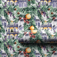 French Quarter Holiday Gift Wrap, New Orleans Christmas Wrapping Paper, Southern Architecture Wrapping Paper, Festive NOLA Holiday Gift Wrap