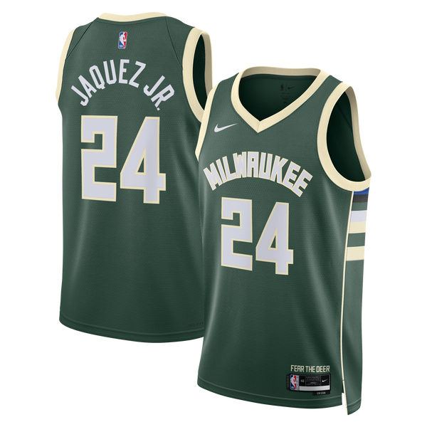 Milwaukee Bucks Icon Edition Swingman Jersey - Hunter Green - Jaime Jaquez Jr.