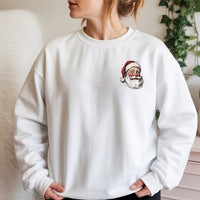 Minimal Chest Santa Crewneck, Vintage Santa Claus Sweatshirt, Retro Santa Claus Holiday Sweater, Comfy Christmas Sweatshirt Present for Women