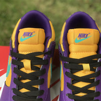 Low Top Sneakers, Purple Yellow Colorway, Lace Up Design, Casual Gift for Sneaker Fans