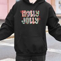 Preppy Holiday Graphic Sweatshirt, Holly Jolly Christmas Hoodie, Adorable Xmas Hooded Pullover, Festive Winter Sweater, Christmas Present for Her