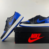 Low Top Sneakers, Royal Blue Black Colorway, Lace Up Design, Casual Gift for Sneaker Fans