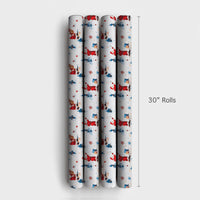 Artistic Painting Santa Gift Wrap, Painterly Santa Claus Christmas Wrapping Paper, Snowy Winter Santa Wrapping Paper, Holiday Wrapping Paper