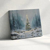 Winter Landscape Art Print, Snowy Forest Christmas Tree Wall Art, Festive Holiday Digital Download, Xmas Tree Poster Decor Present