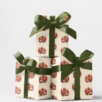 Vintage Christmas Gift Wrap, Santa and Mrs Claus Chess Wrapping Paper, Comfy Fireside Holiday Wrapping Paper, Chess Player Gift Wrap Roll