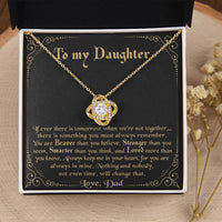 Dad to Daughter Love Knot Pendant, To My Daughter Love Knot Necklace, Cubic Zirconia Love Knot Jewelry, Birthday Christmas Keepsake Present
