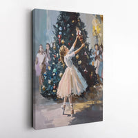 Clara Dance Impressionist Canvas Print, Nutcracker Ballet Canvas Wall Art, Holiday Nutcracker Canvas Decor, Christmas Seasonal Wall Art