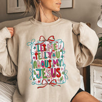 Religious Christmas Holiday Sweater, Let Me Tell You About My Jesus Sweatshirt, Christian Faith Crewneck, Scripture Present