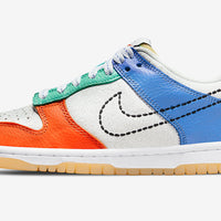 Low Top Sneakers, Blue Orange White Colorway, Lace Up Design, Casual Gift for Sneaker Fans