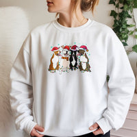 Adorable Festive Santa Dog Sweater, Pit Bull Christmas Sweatshirt, Holiday Dog Lover Crewneck, Winter Pitbull Sweatshirt, Dog Mom Xmas Present